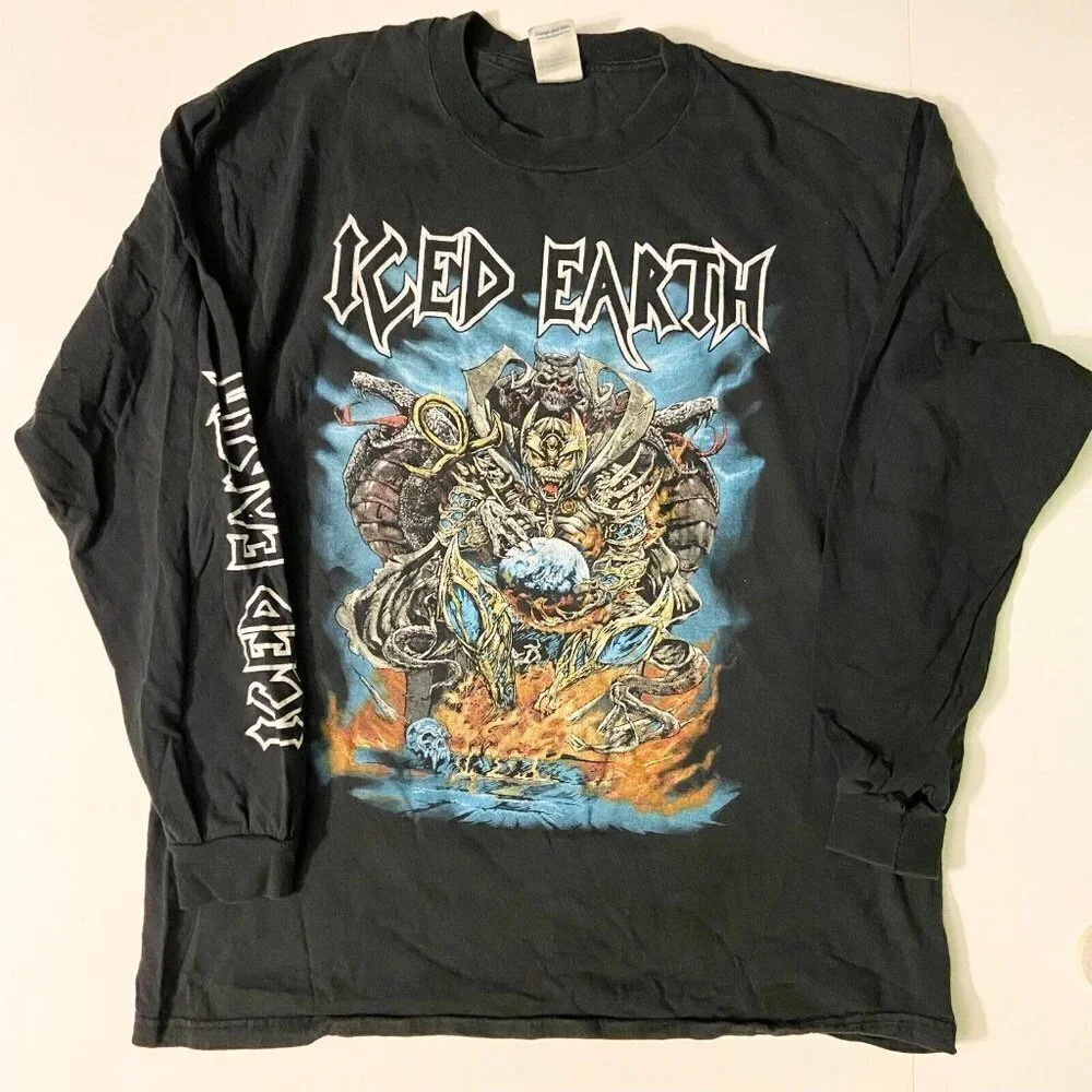 2004 Iced Earth Large The Glorious World Tour Band Shirt Long Sleeve Distressed